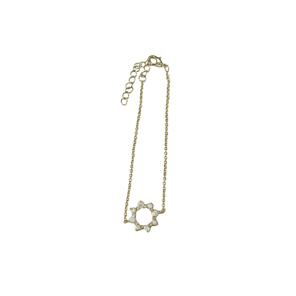 White Opal Circle Sun Bracelet