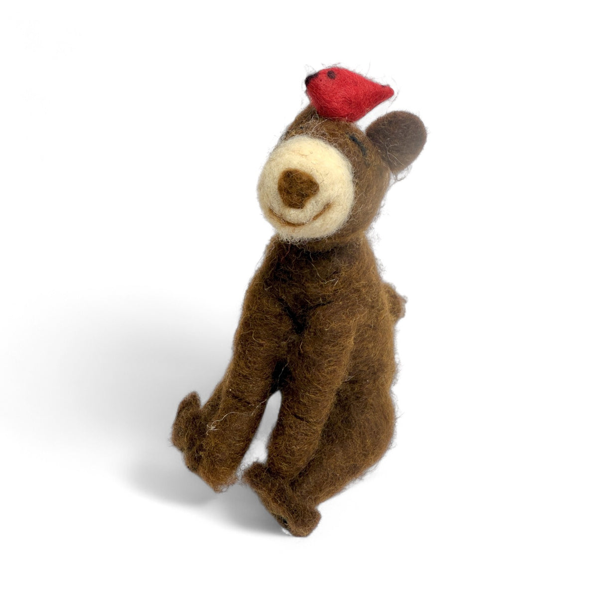 Brown Bear with Red Bird Ornament - Sleuth of Bears Collection