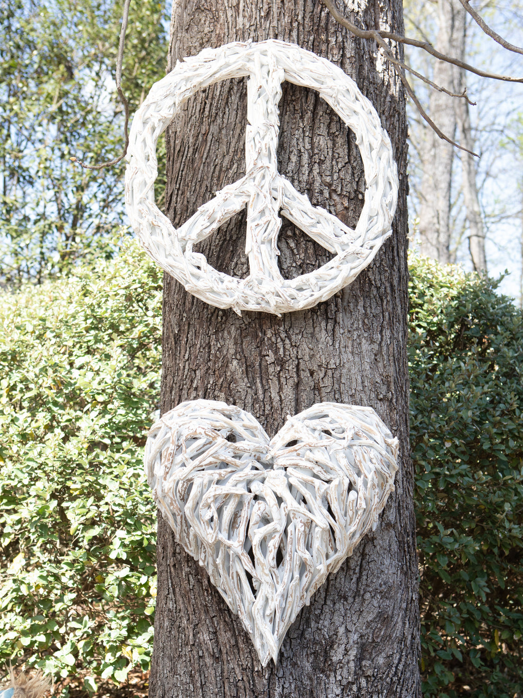 ***Peace Sign XXLarge Whitewash Driftwood - 40x40
