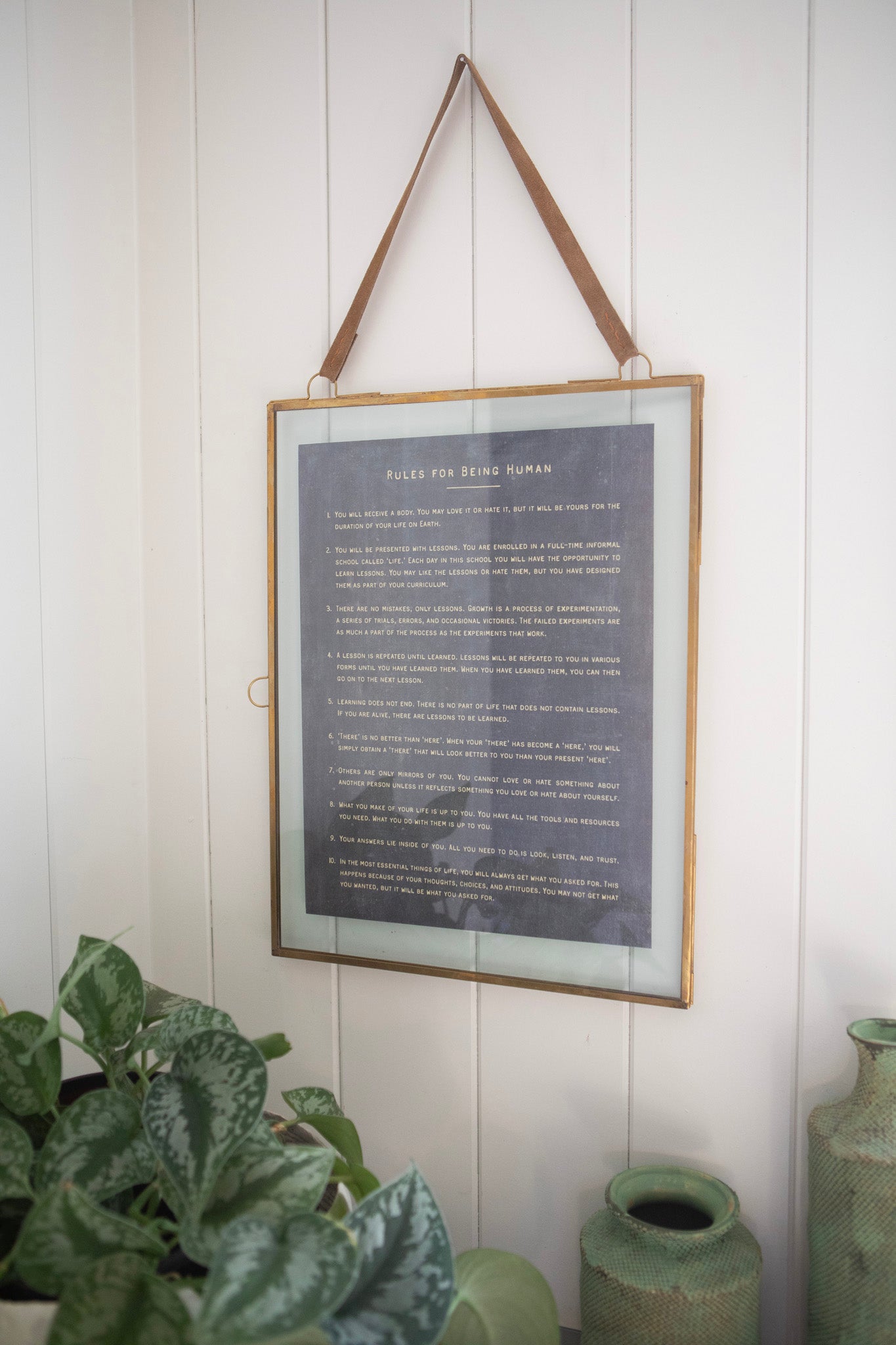 12"x16" Rules for Being Human Art Poster-Cream