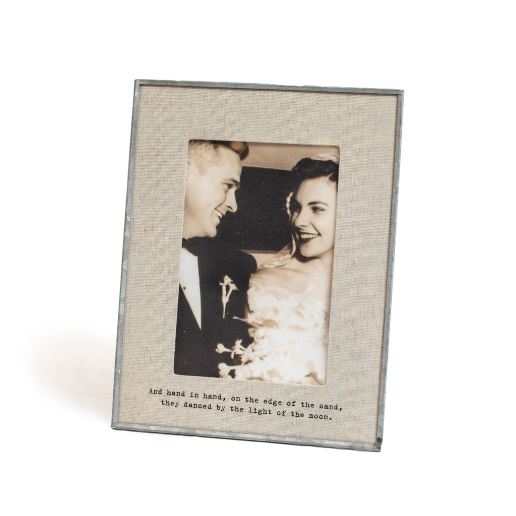 And Hand In Hand Linen Zinc Frame - Vertical