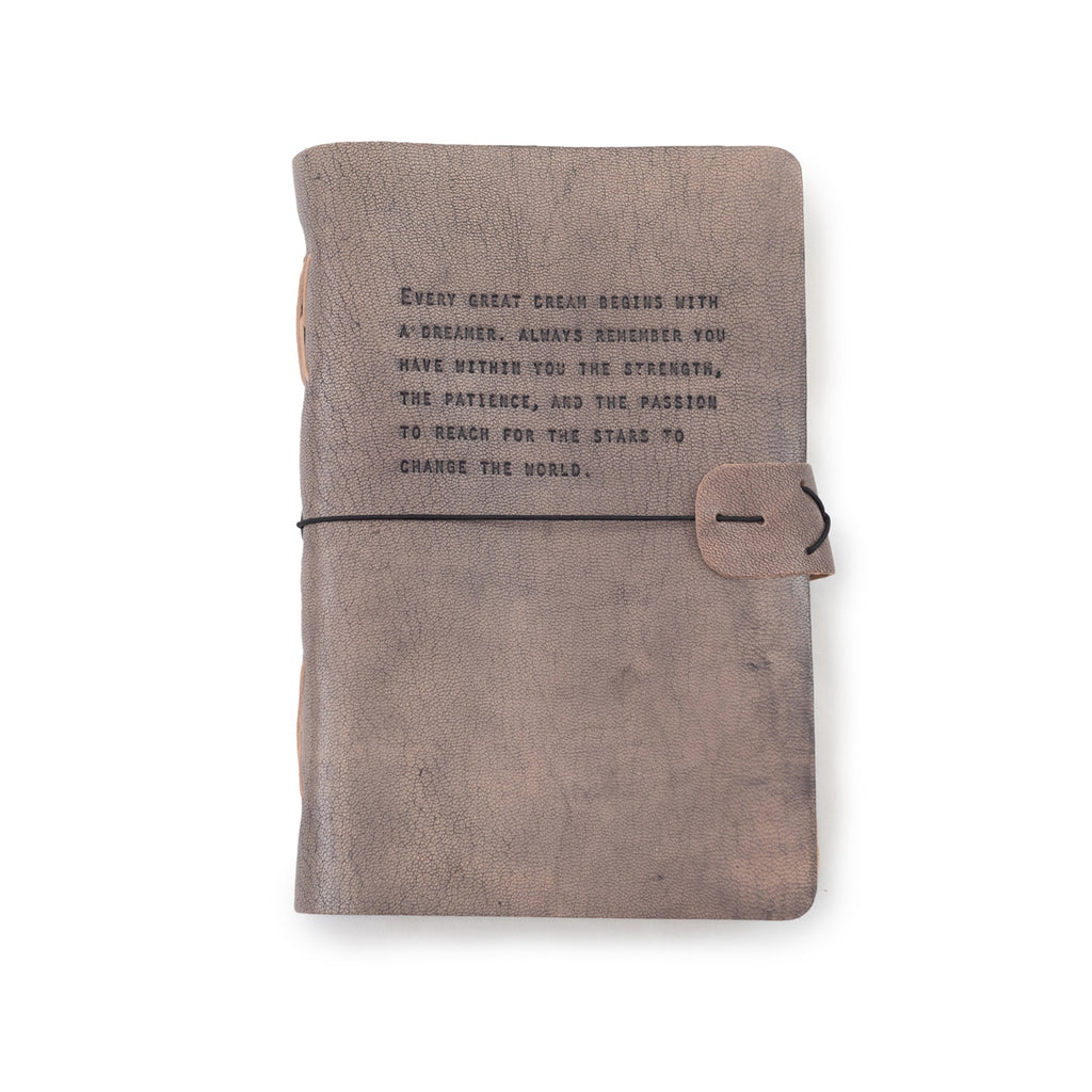 Every Great Dream Artisan Leather Journal - Grey