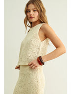 Crochet Knit Tassel Hem Crop Top