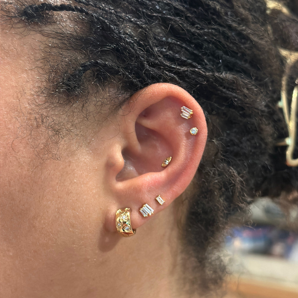 Gold Plated Multi Shape Huggie Earrings