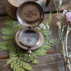 Seek and You Shall Find Push Button Compass with Leather Pouch