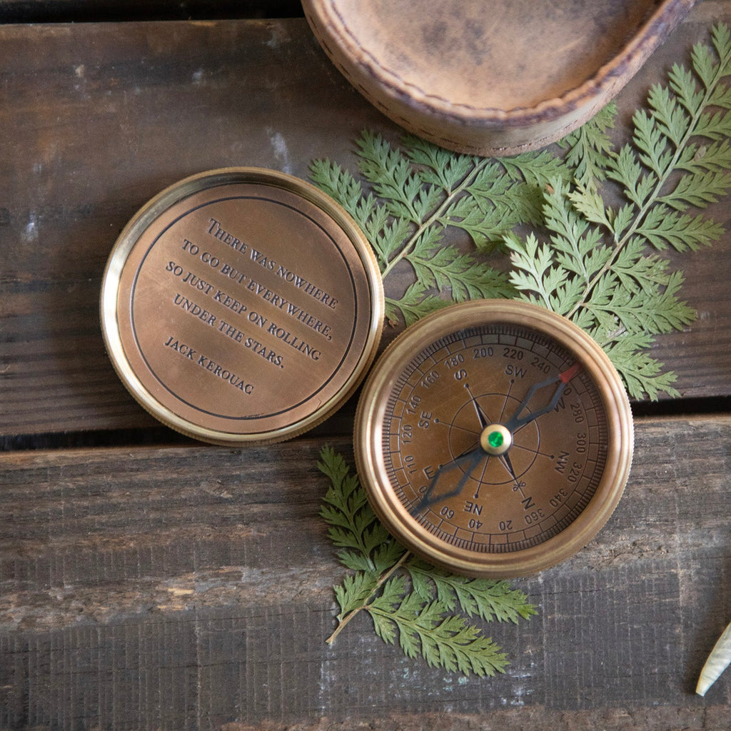 Jack Kerouac Compass with Leather Pouch