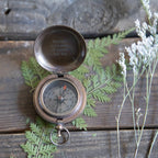 Follow Your Soul Push Button Compass with Leather Pouch