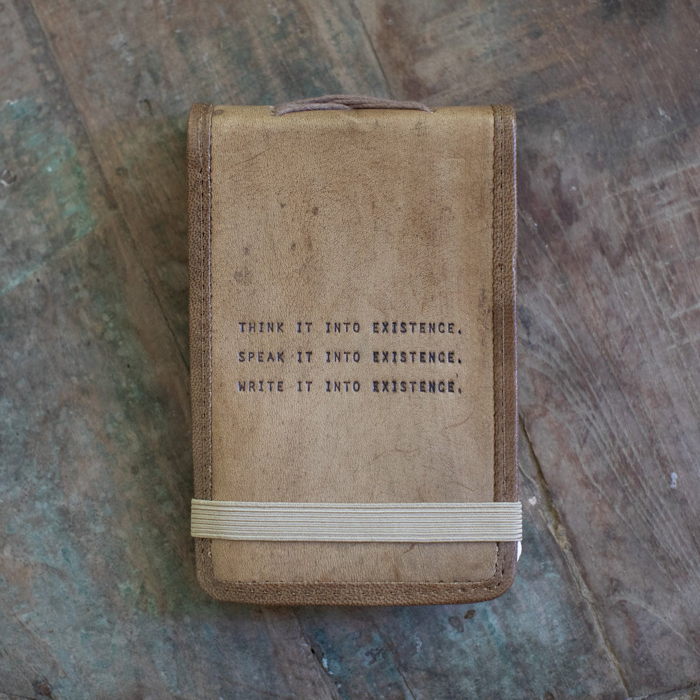 ***Think, Speak, Write Mini Leather Journal - Maple