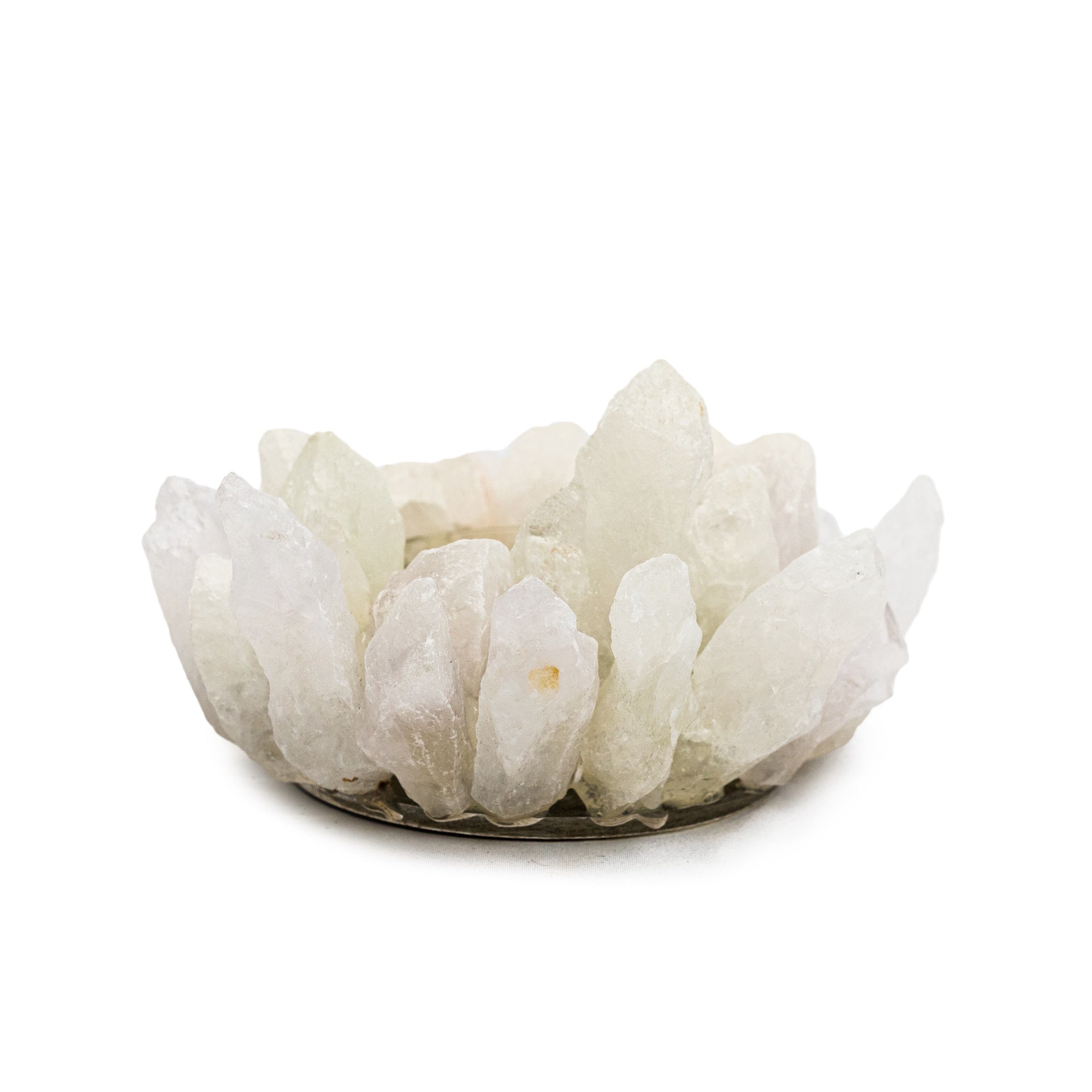 ***Rock Quartz Tea Light Candle Holder 4.7" x 2.4"