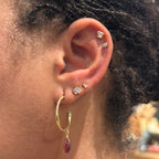 Tourmaline Hoop Dangle Earrings
