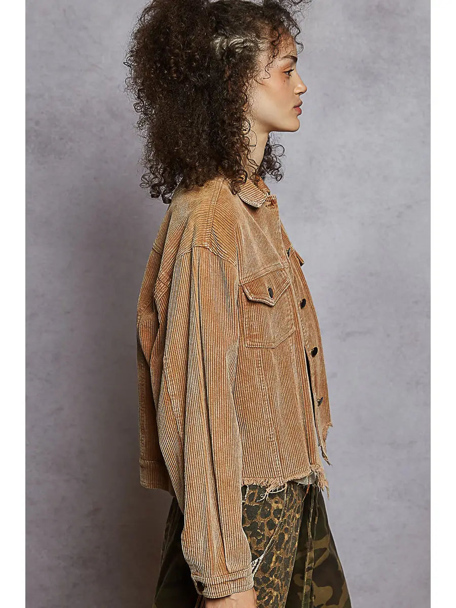 Pocket Front Corduroy Trucker Jacket