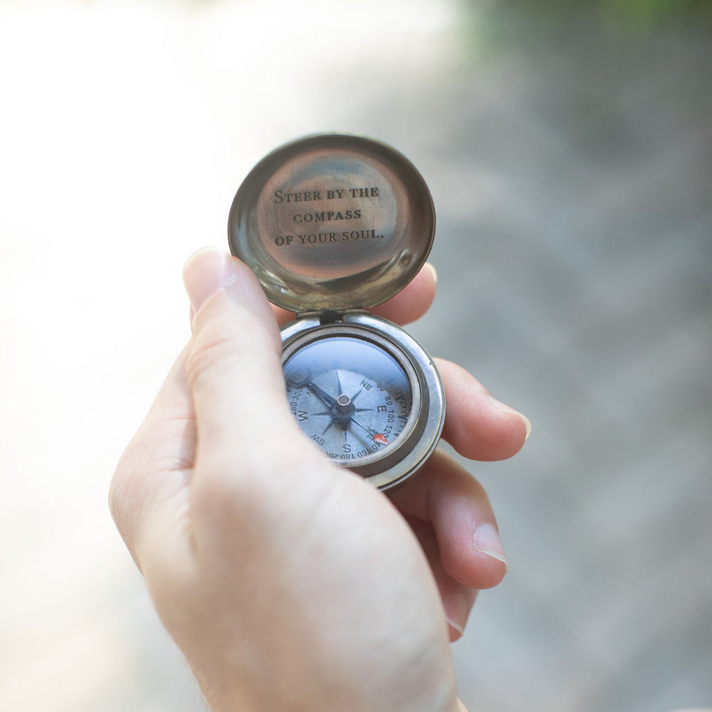 Steer By The Compass Of Your Soul Push Button Compass