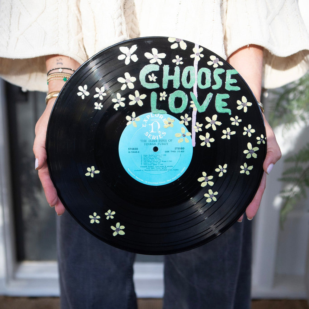 Choose Love Yellow Flowers Vinyl Record