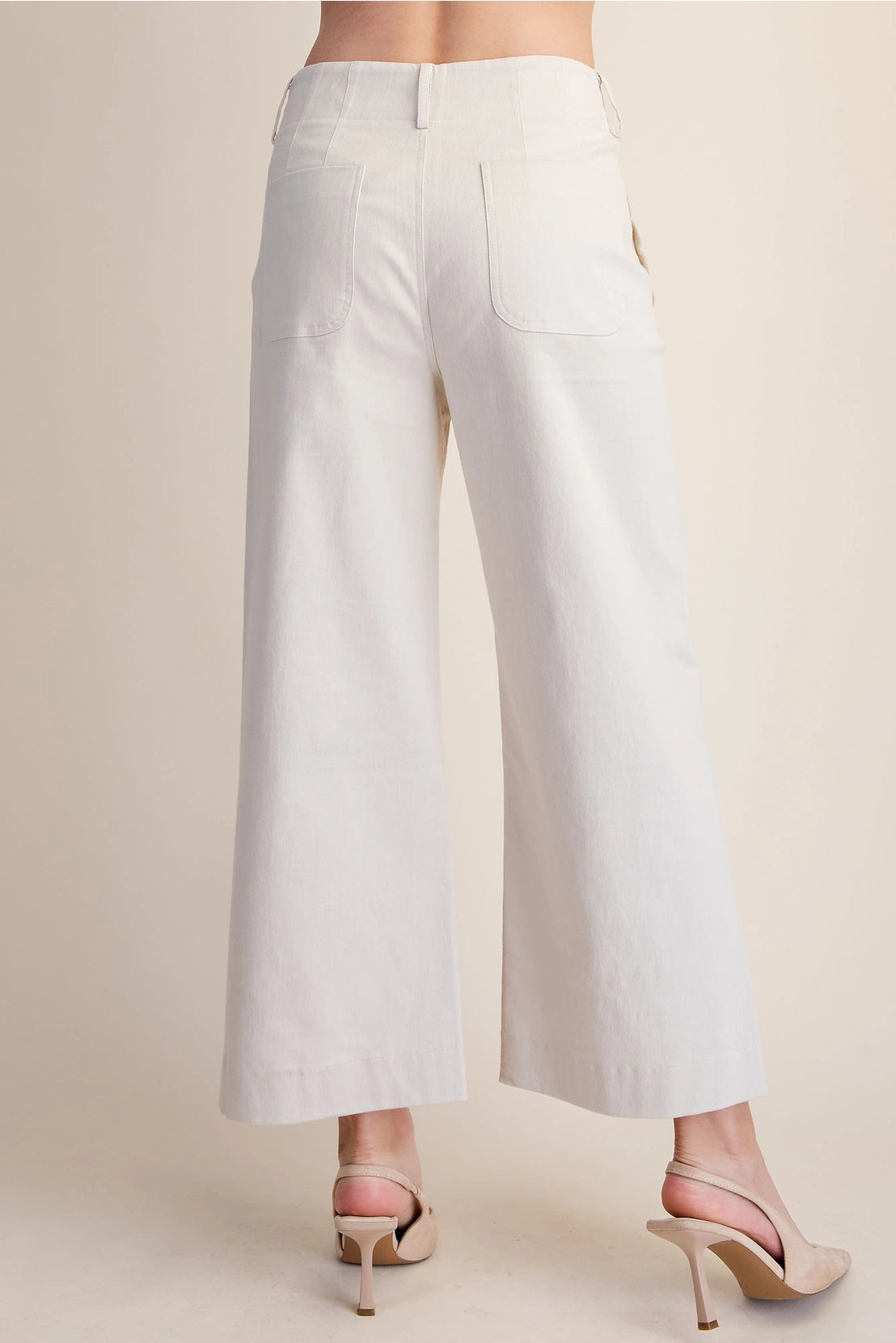 Colette Wide-Leg Scallop Pocket Pants