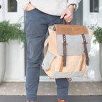 ***Canvas Backpack with Leather