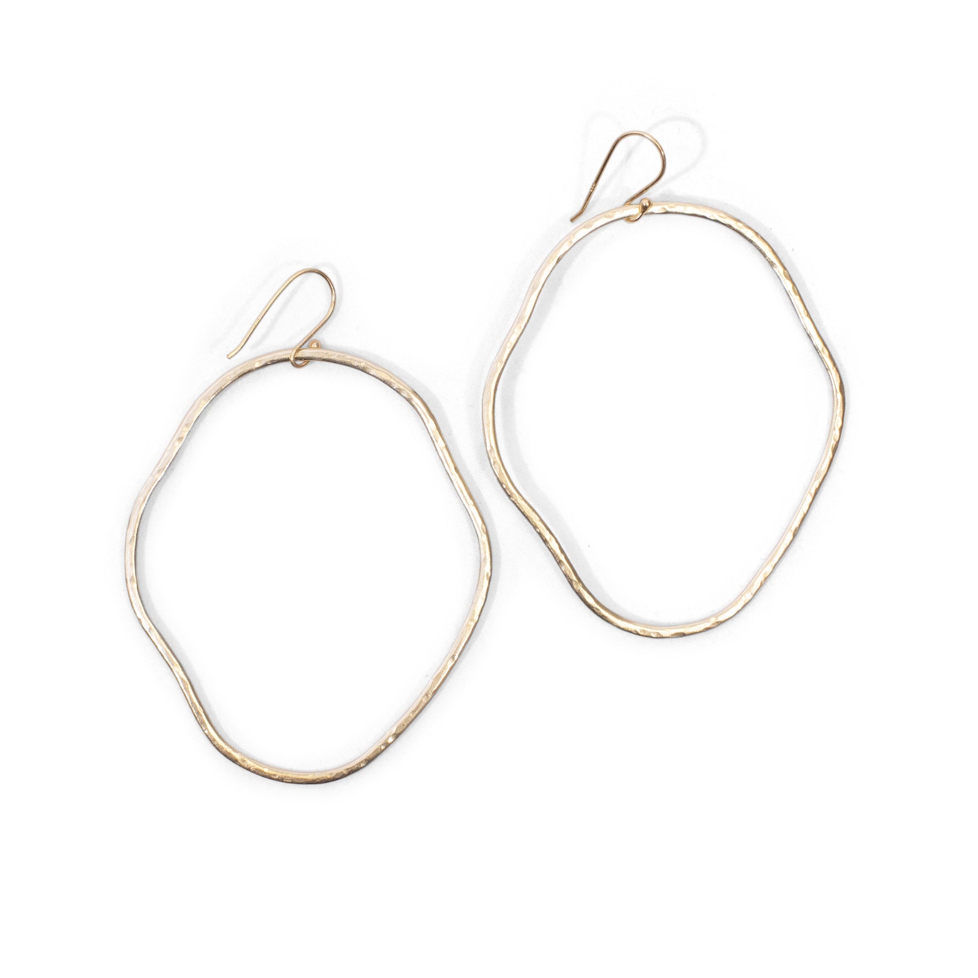 ***Dimpled Large Oval Hoop Earrings 2.5" x 2"