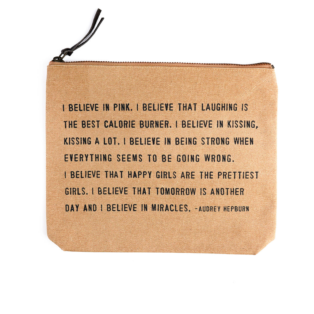 Blush Canvas Zip Bag