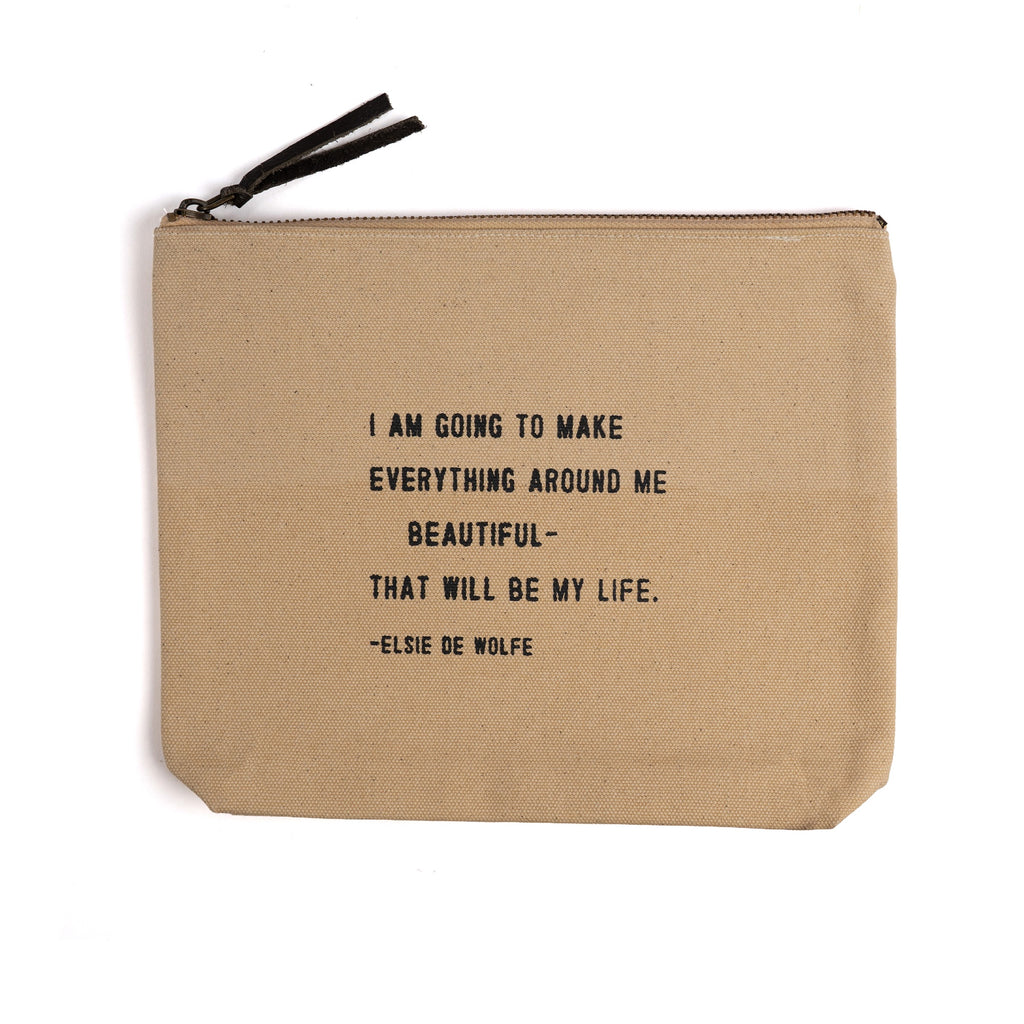 Flax Canvas Zip Bag