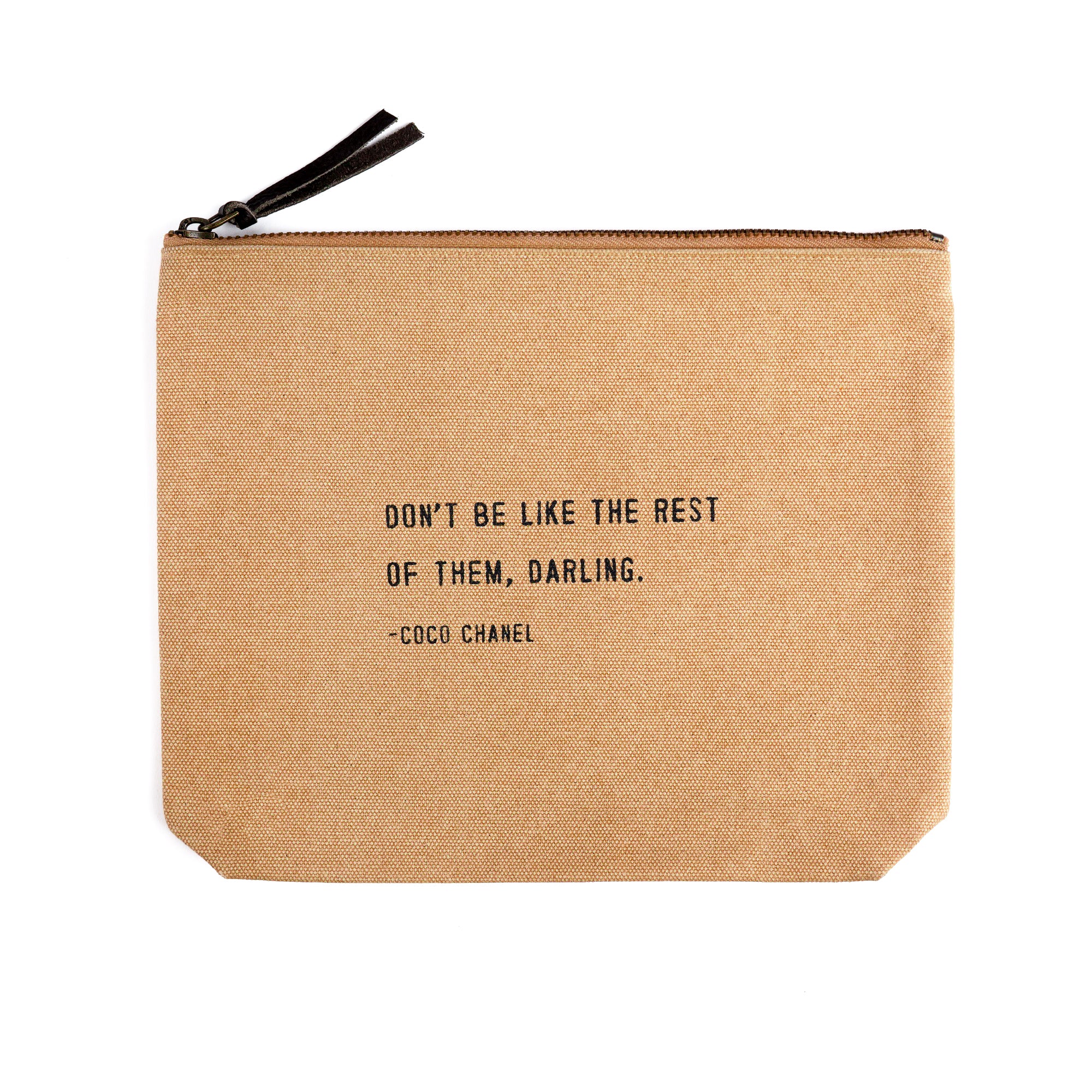 Don't Be Like The Rest Of Them (Coco Chanel) Canvas Zip Bag- Blush