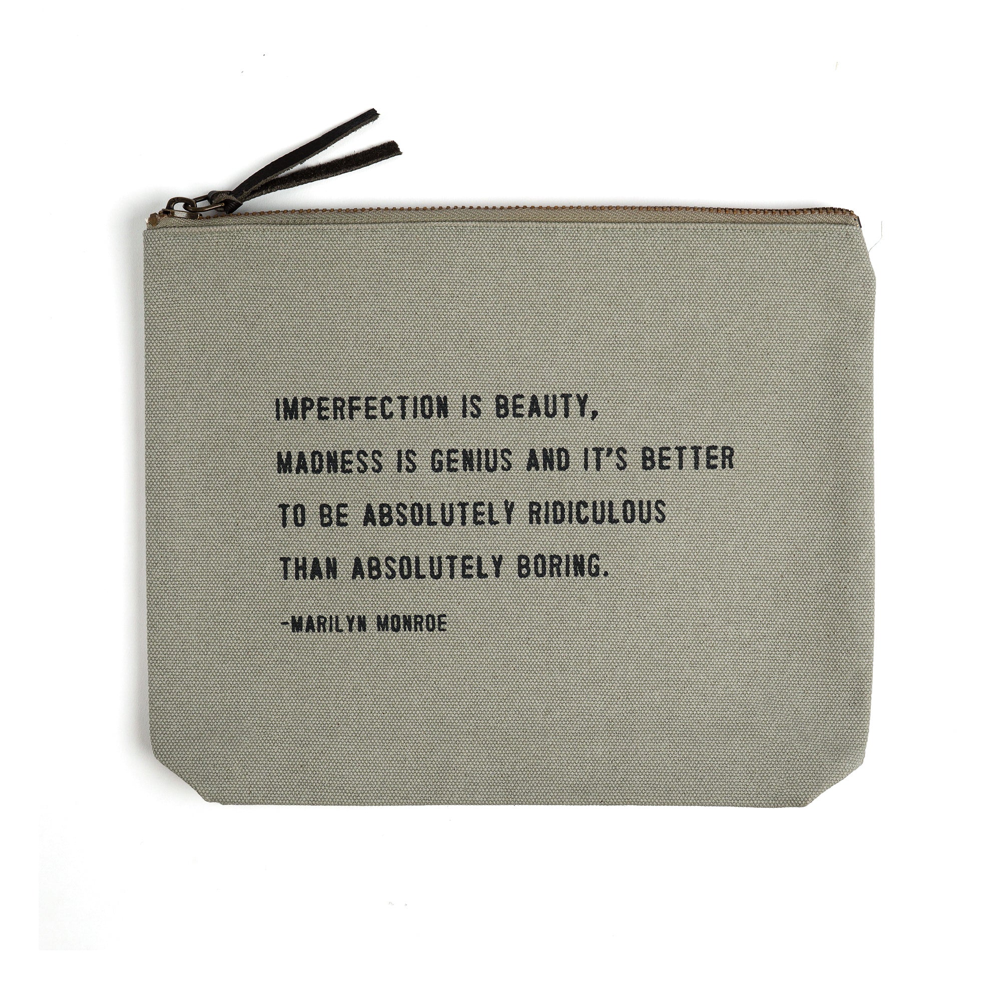 Sage Canvas Zip Bag