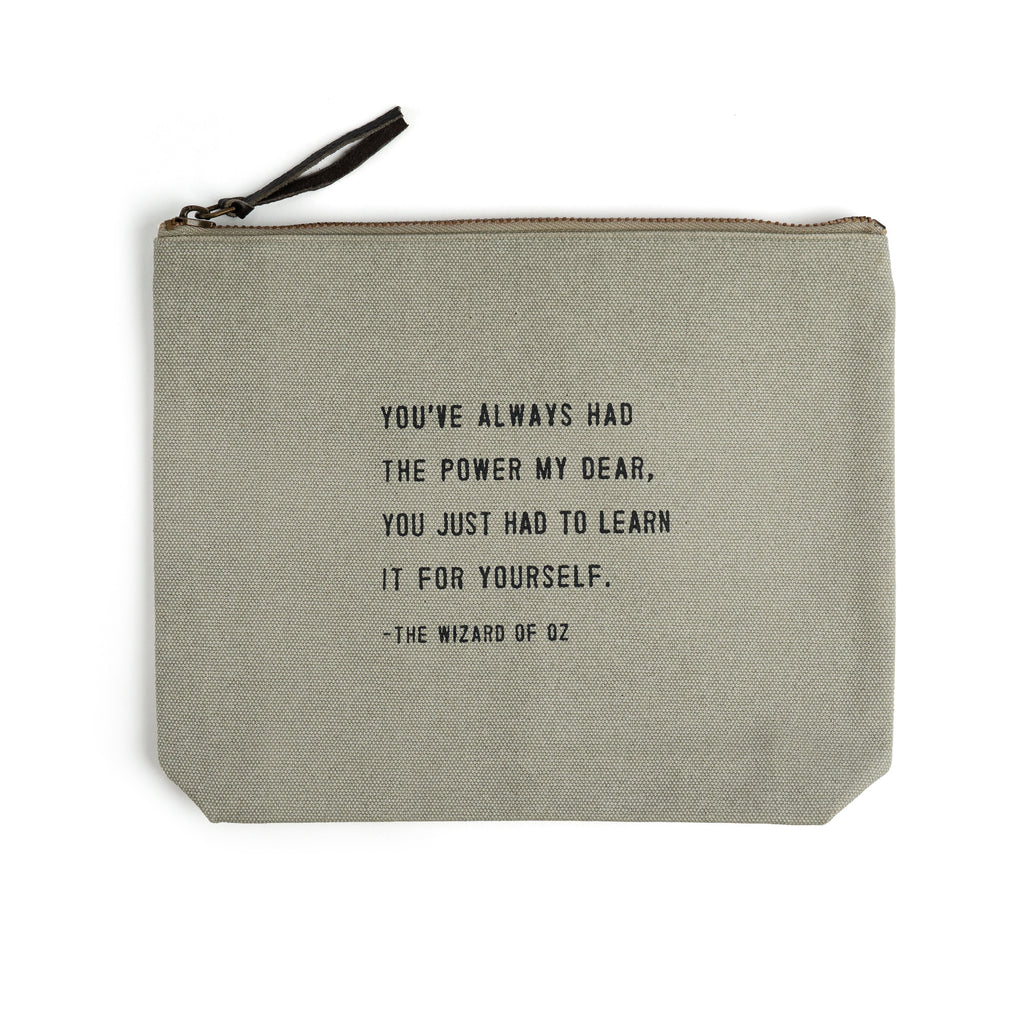 Sage Canvas Zip Bag