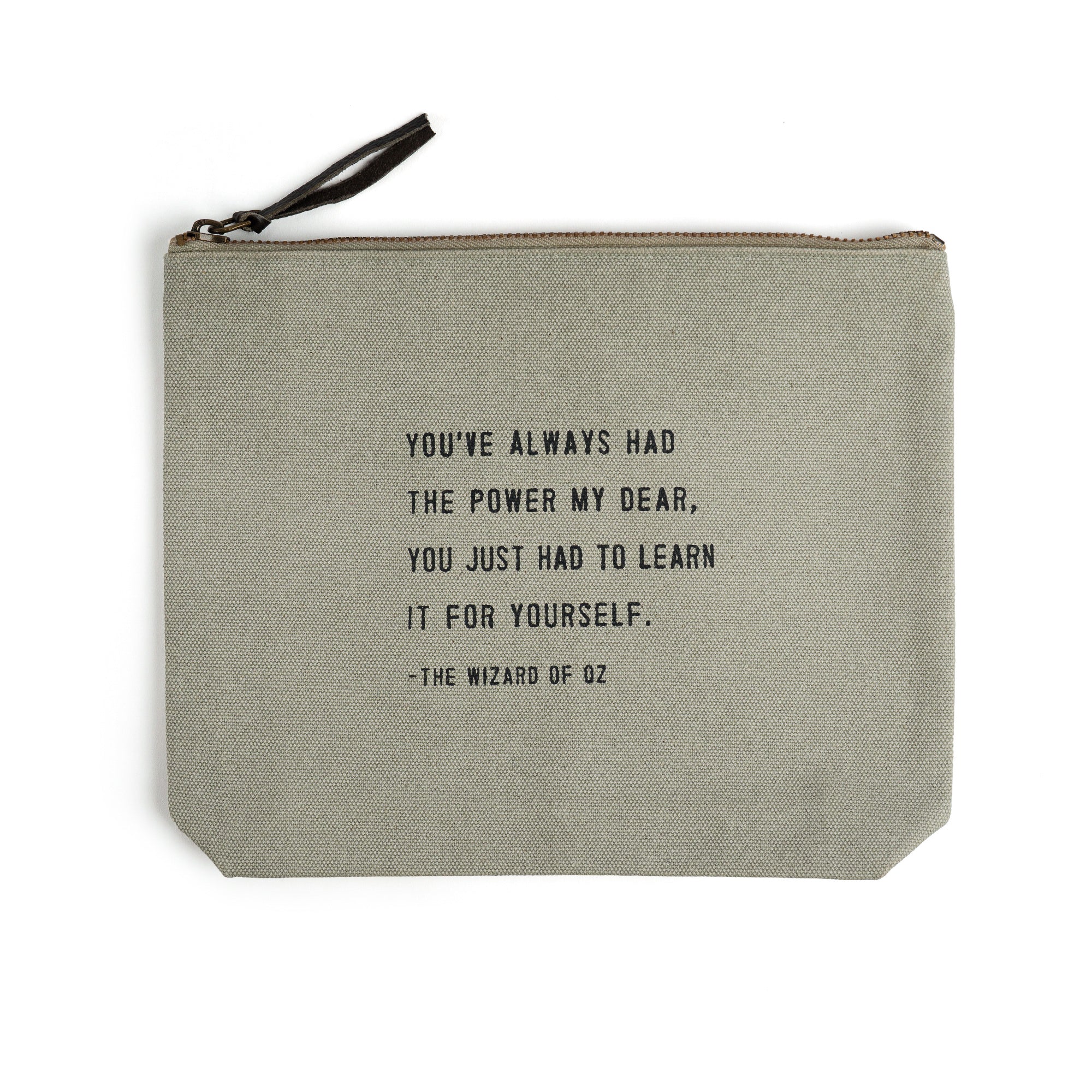 Sage Canvas Zip Bag