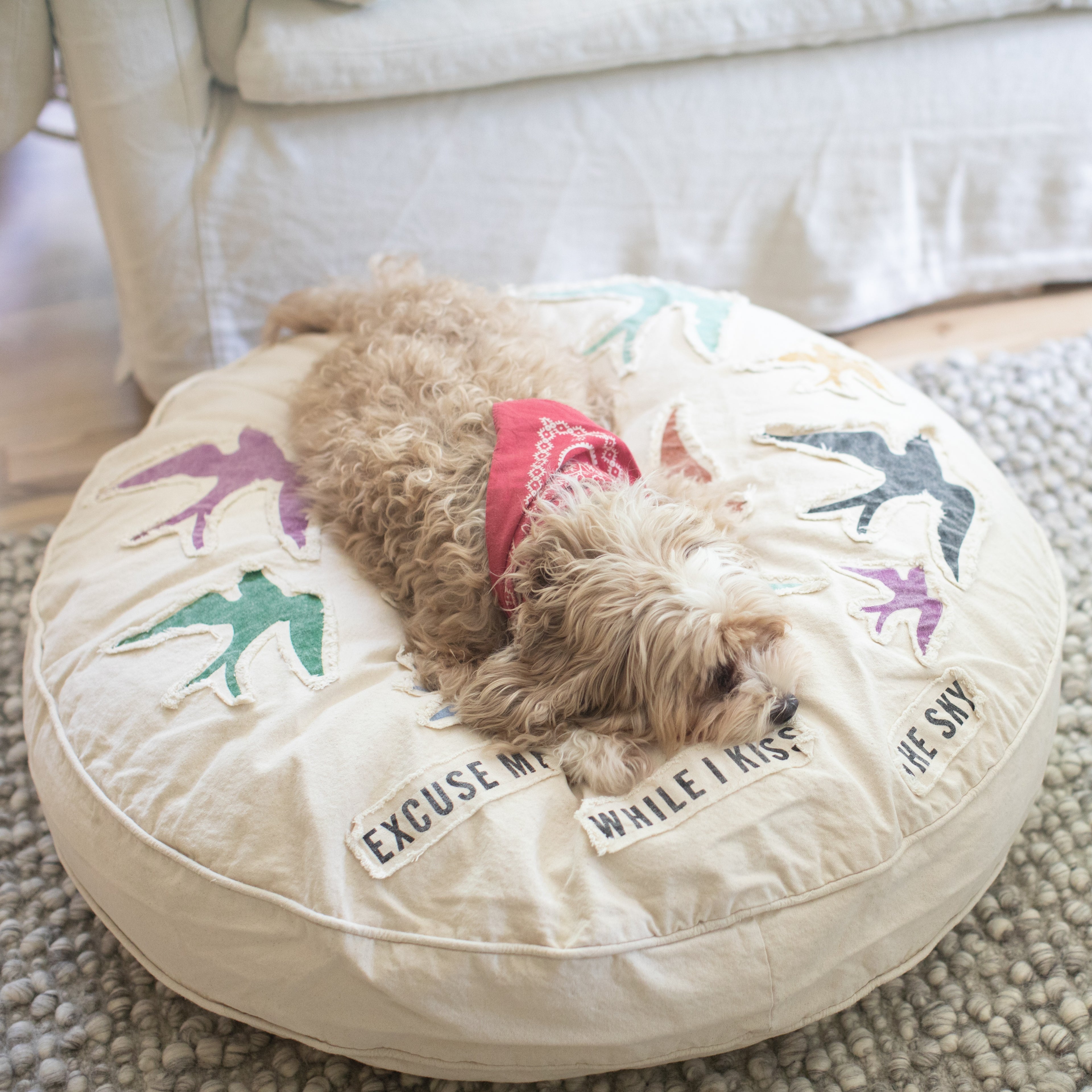 ***Excuse Me While I Kiss the Sky Floor Pouf