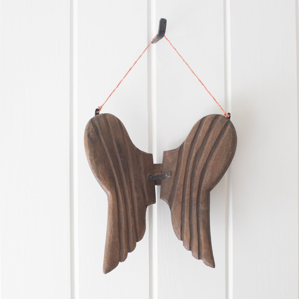 Angel Wings Hand Carved Wood Art