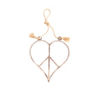 Hanging Metal & Jute Heart Peace Sign