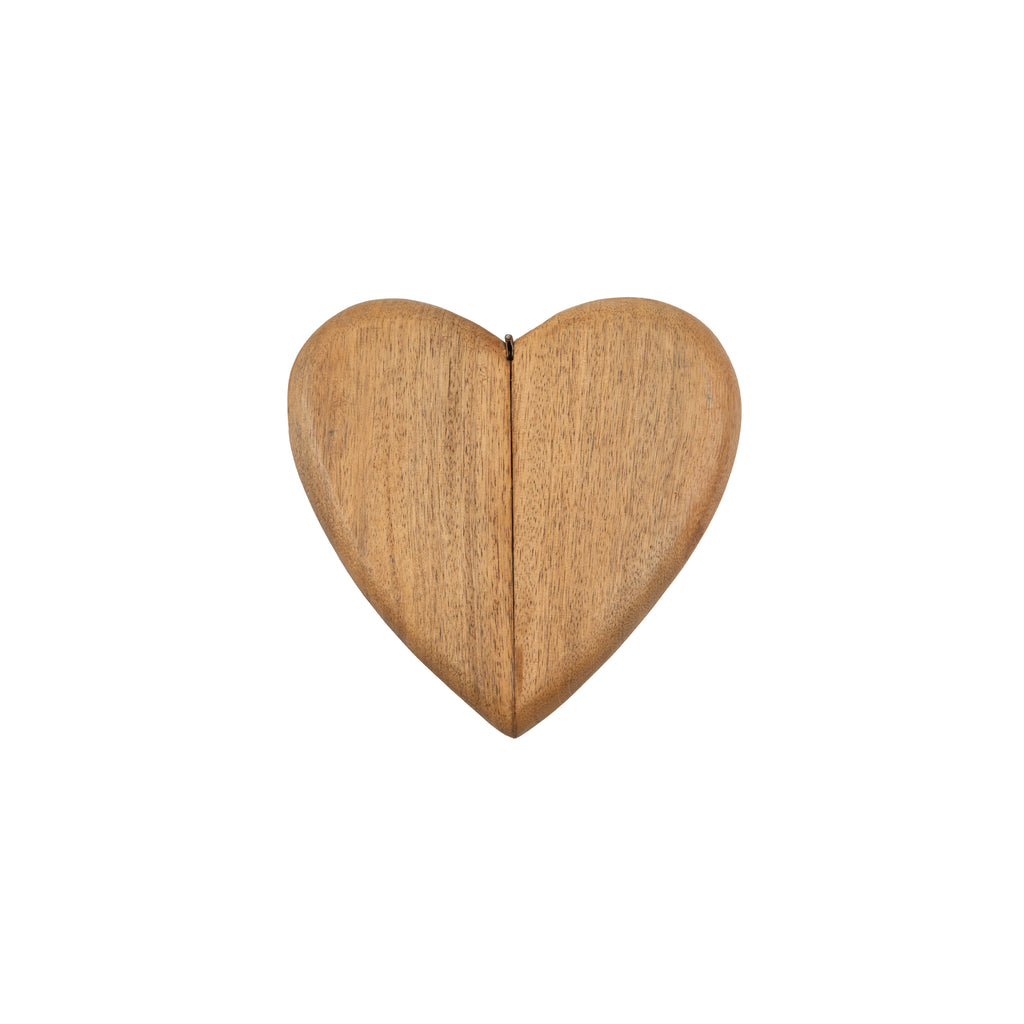 Wooden Heart Shape Magnetic Ring Box  7"