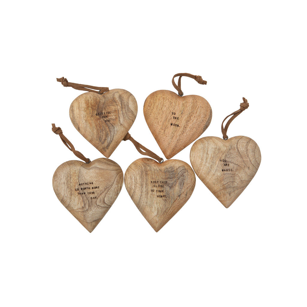 Large Engraved Wooden Hearts