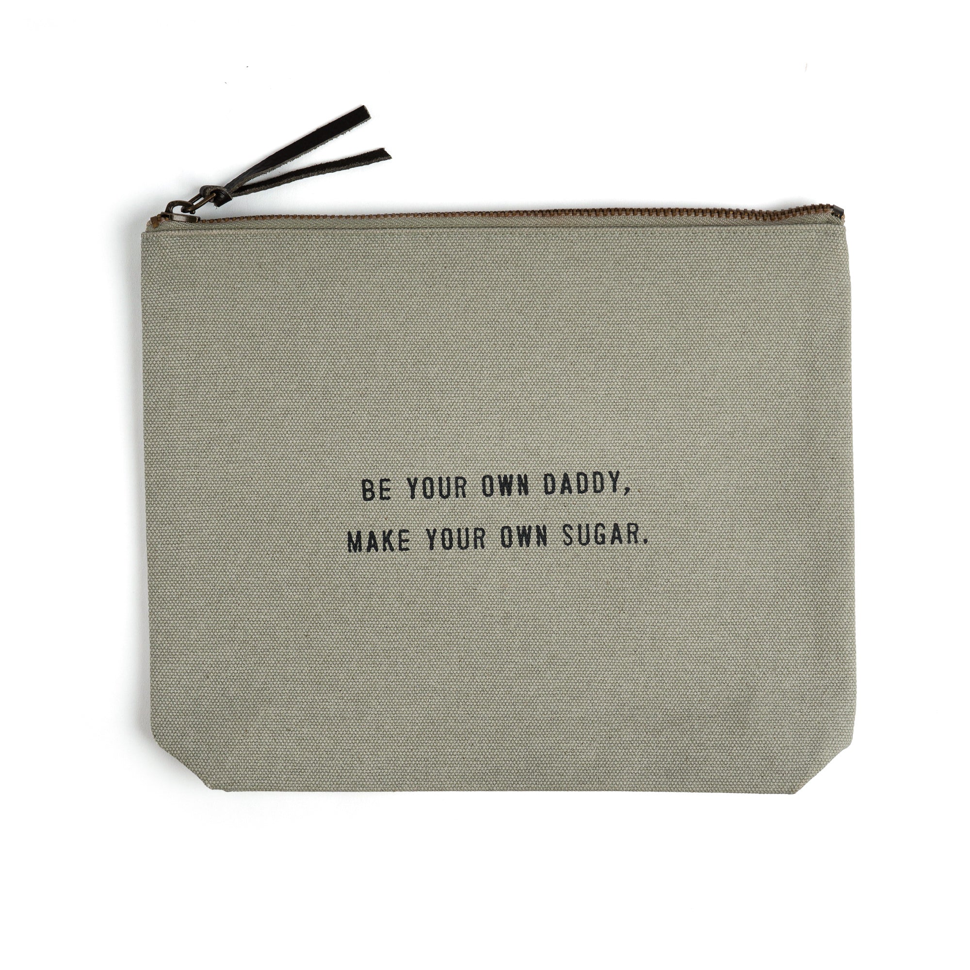 Sage Canvas Zip Bag
