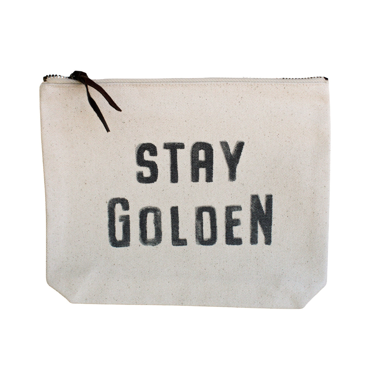 Stay Golden Canvas Zip Bag - Cream