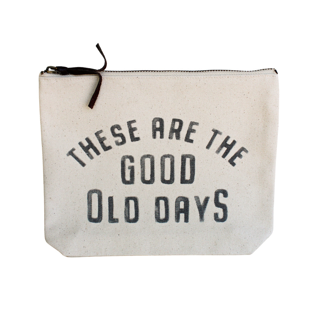 Good Old Days Canvas Zip Bag - Cream