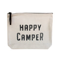 Happy Camper Canvas Zip Bag - Cream