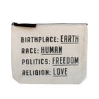Birthplace Canvas Zip Bag - Cream