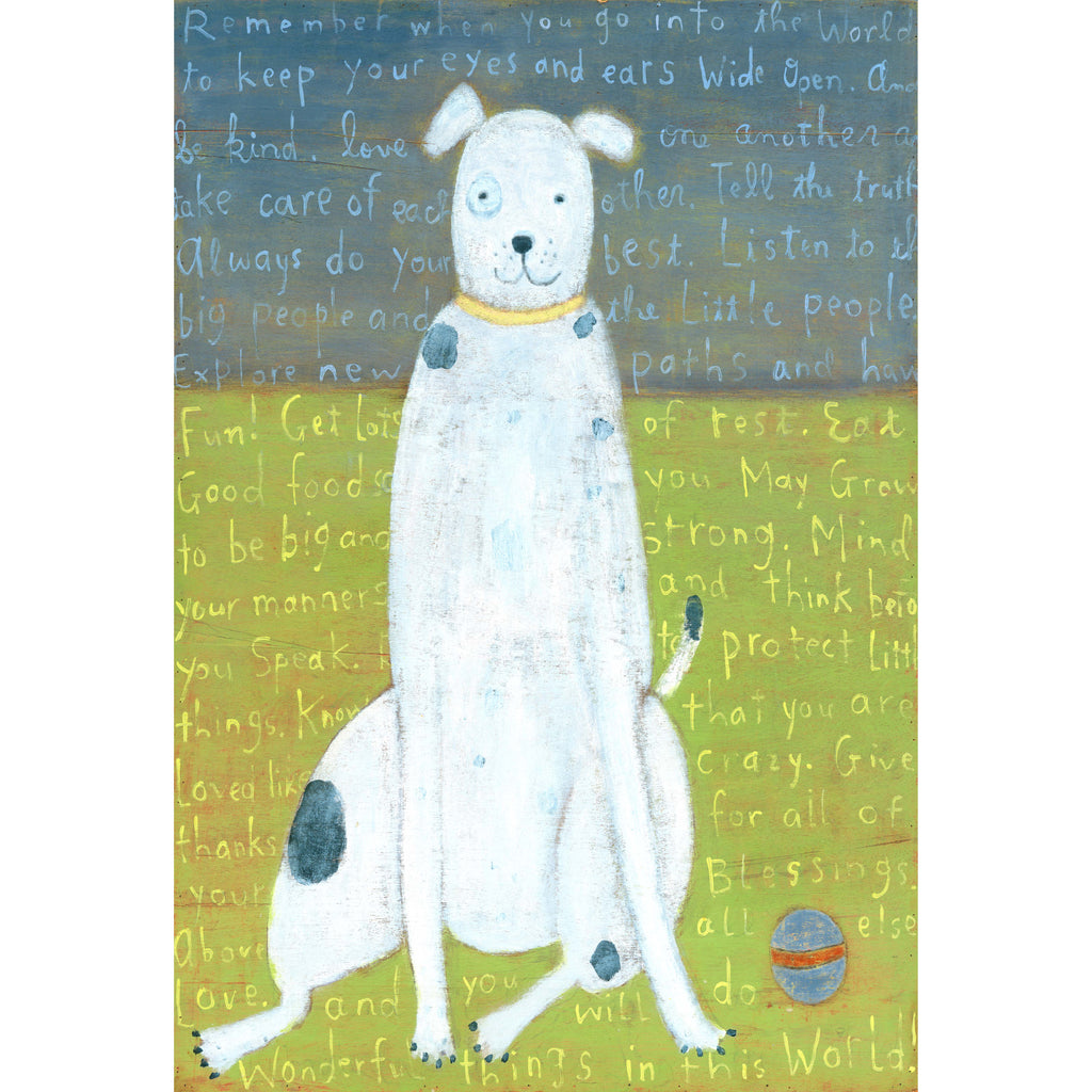 White Boy Dog Art Print - Gallery Wrap