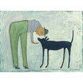 Man with Dog Art Print (Gallery Wrap)