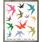 Excuse Me While I Kiss Art Print - Grey Wood