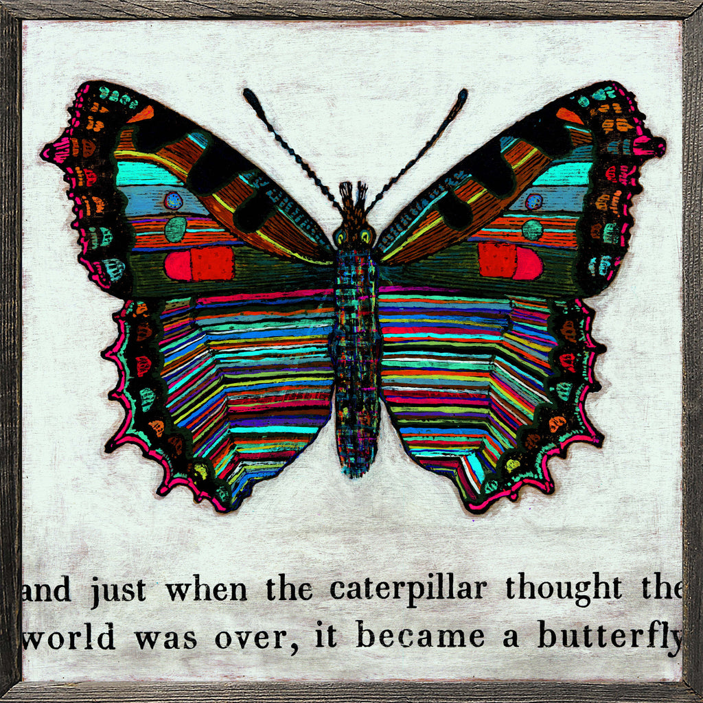 Butterfly Art Print - Grey Wood