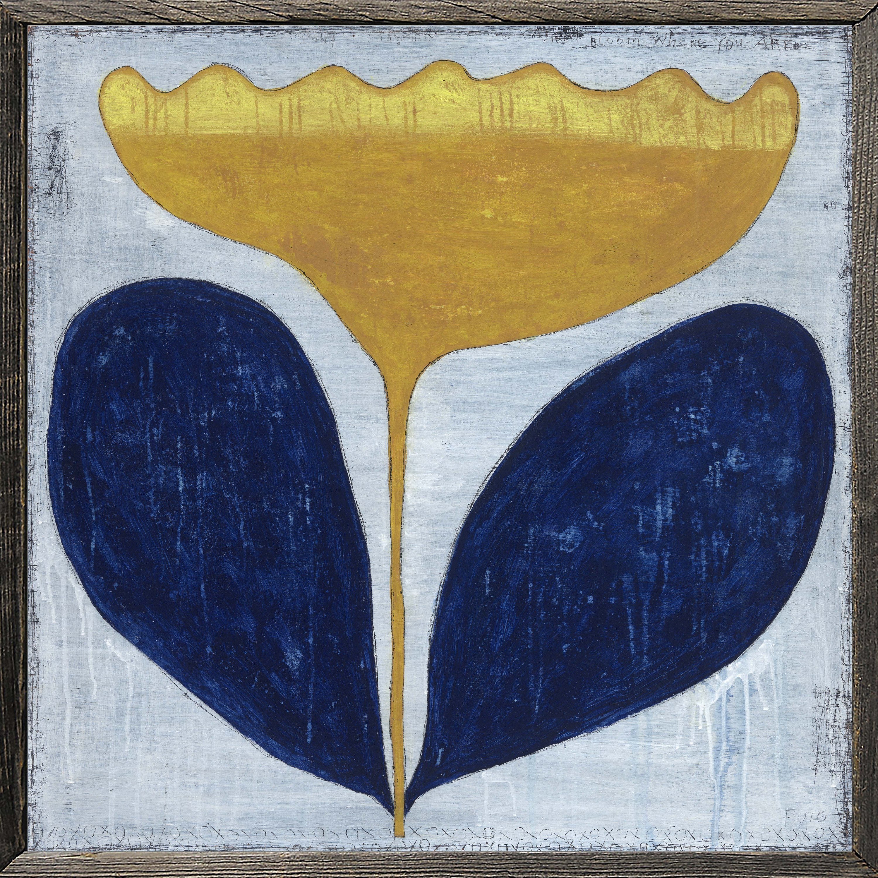 Sunny Flower (Grey Wood) - Art Print