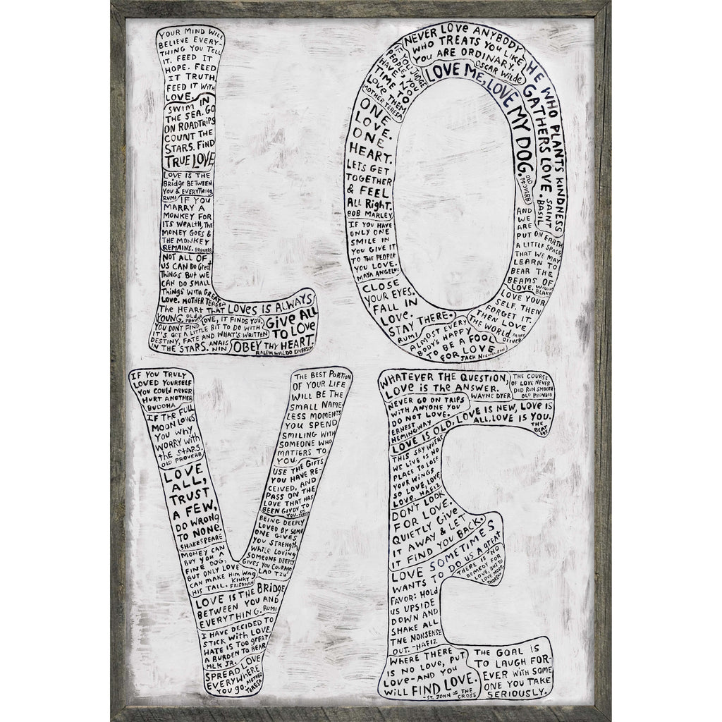 L-O-V-E Art Print in White