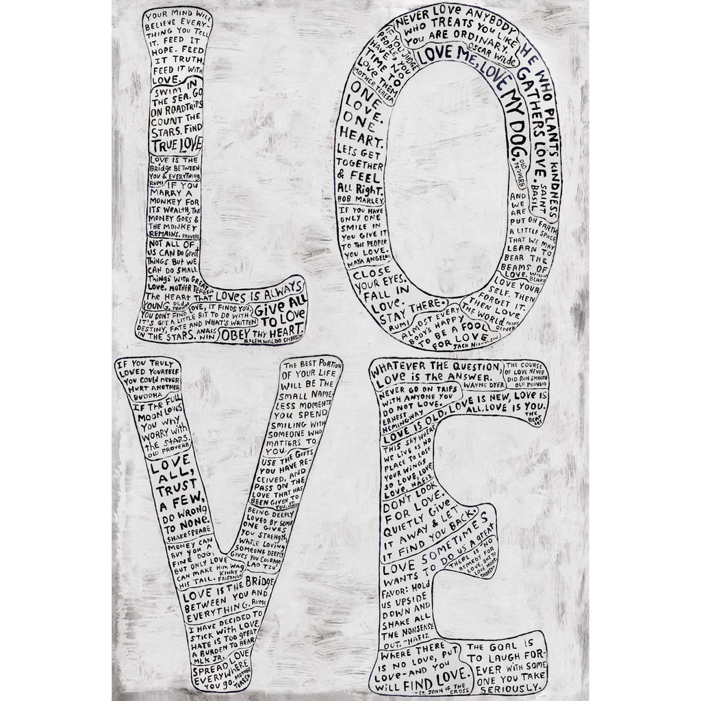 L-O-V-E Art Print in White