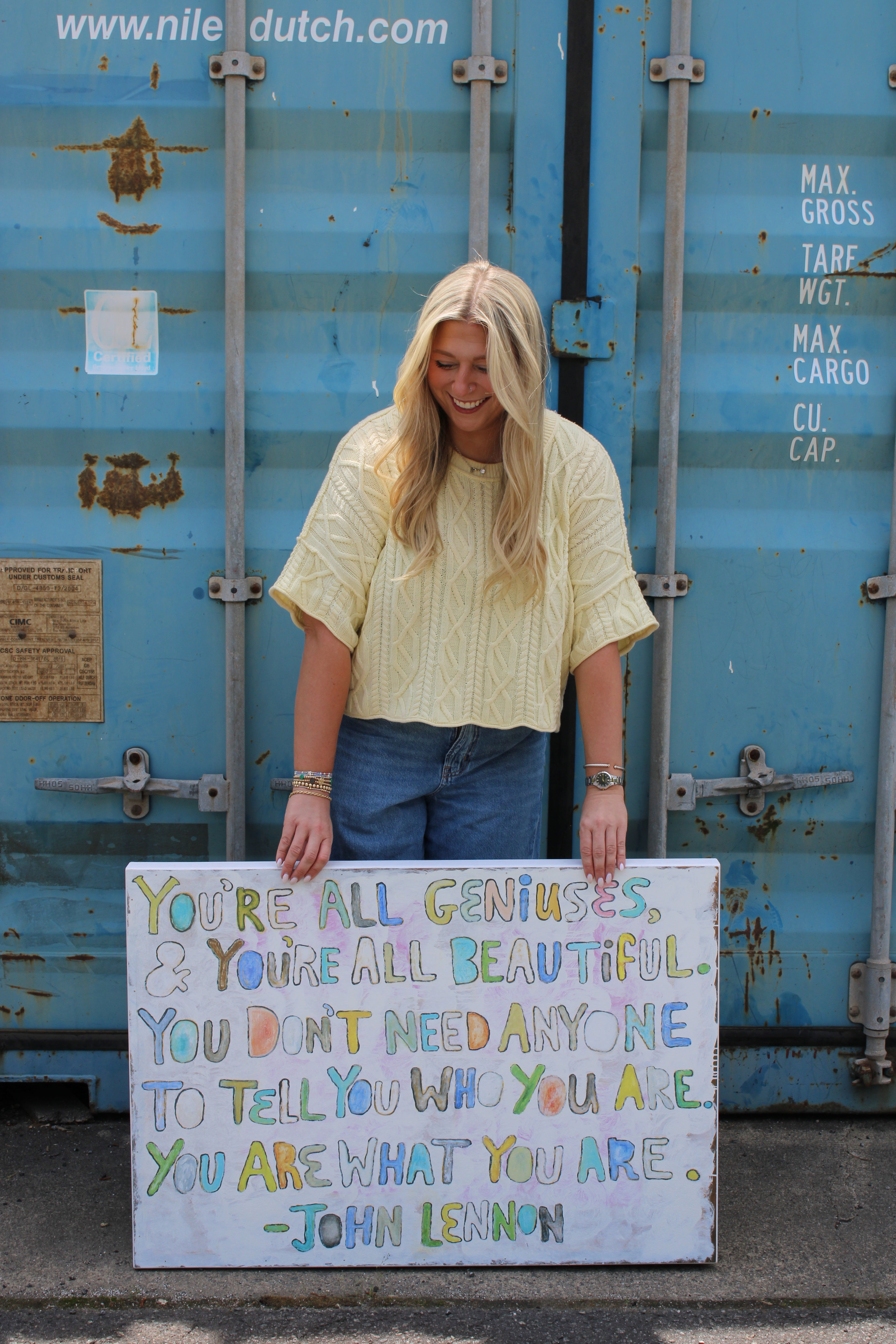 You're All Geniuses Art Print - Grey Wood