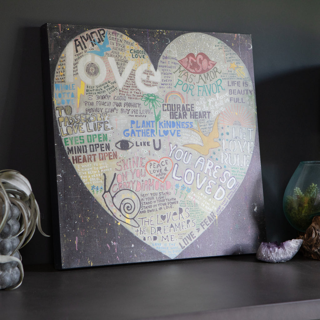 Choose Love  Art Print in Black - Grey Wood