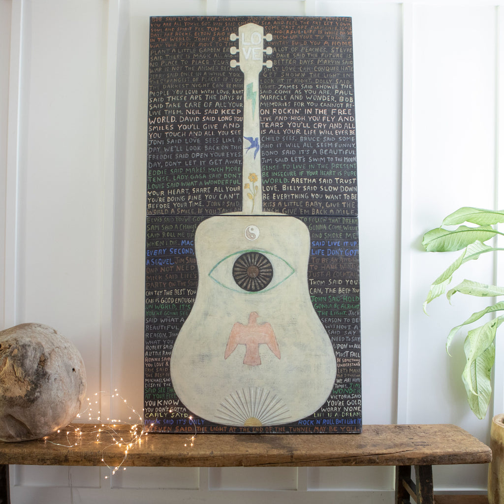 Vertical Guitar Legend Two Art Print - Gallery Wrap