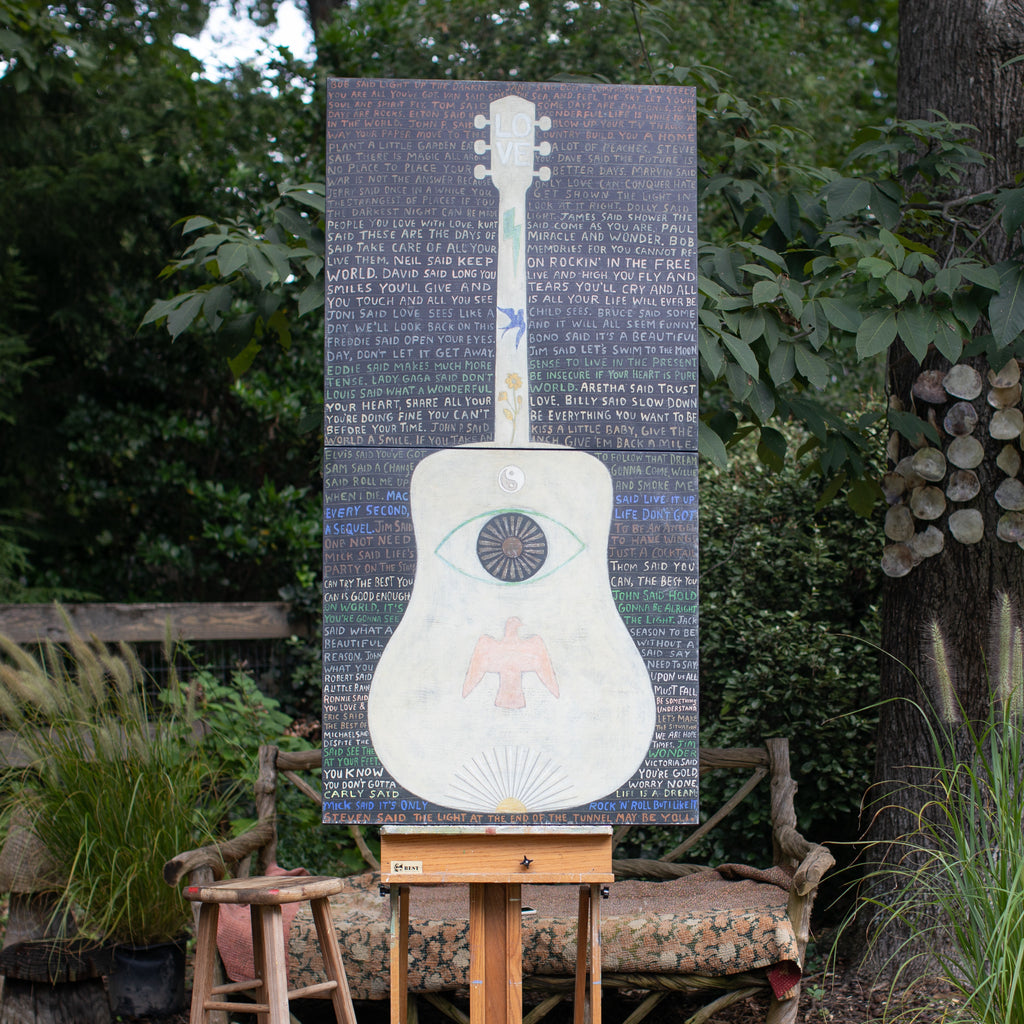 Vertical Guitar Legend Two Art Print - Gallery Wrap