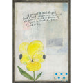 Yellow Pansy Vertical  Art Print (Grey Wood)