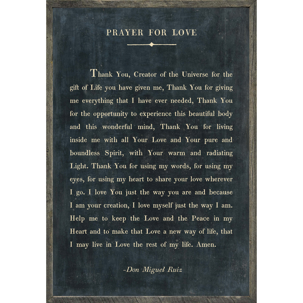 Prayer For Love Art Print - Grey Wood