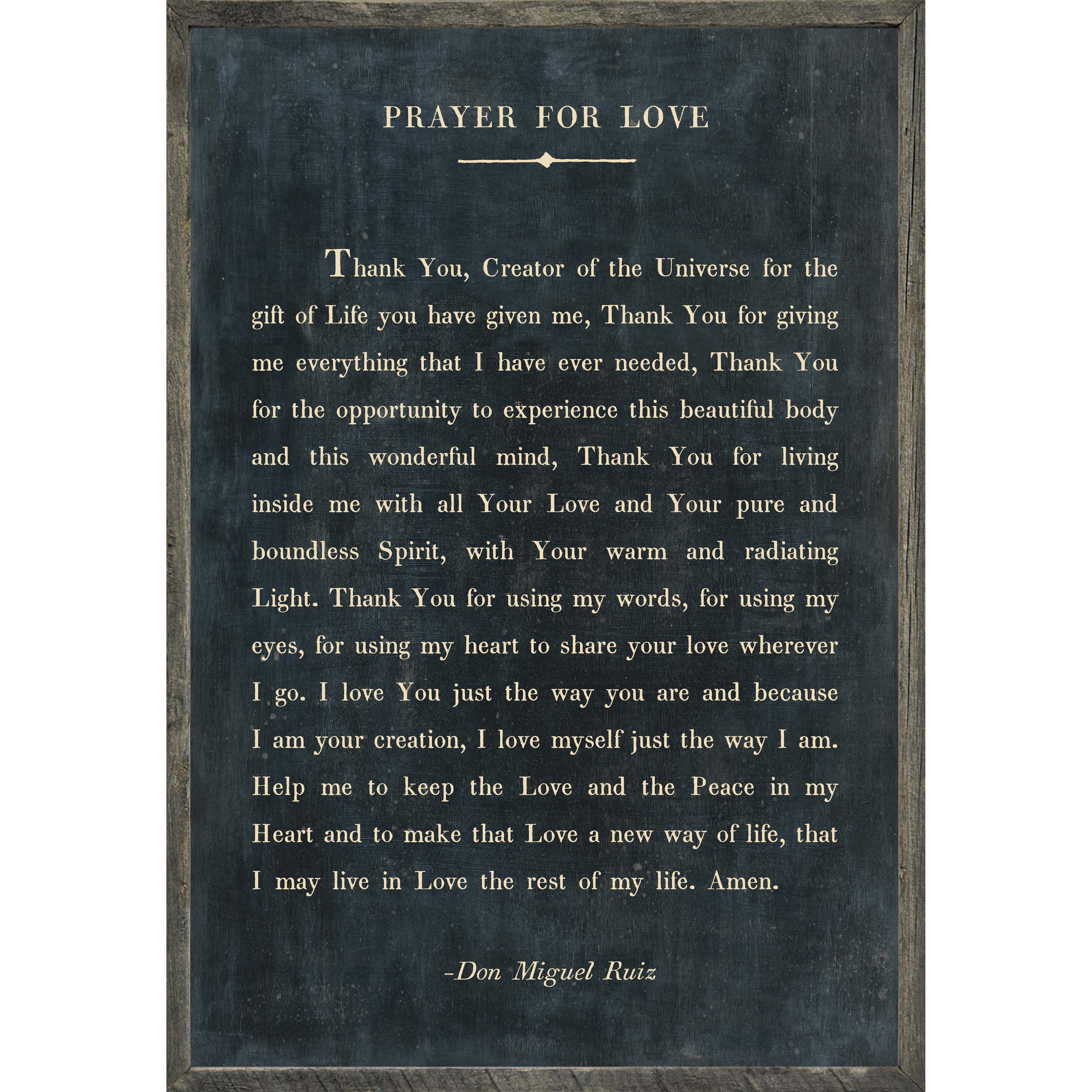 Prayer For Love Art Print (Grey Wood)